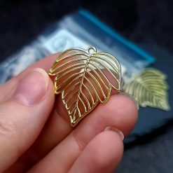 Gloss golden color leafs charms for earrings #27280