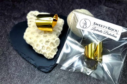 Golden color Ring cuff metal backing base #27291