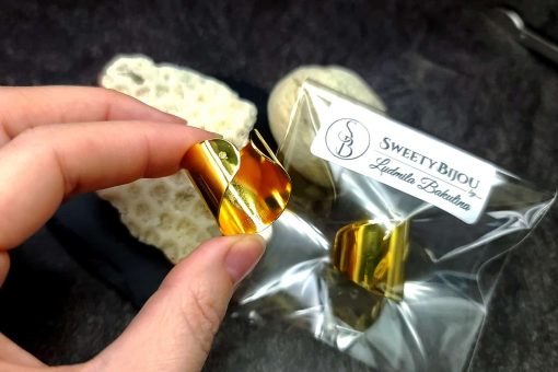 Golden color Ring cuff metal backing base #27294