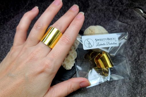 Golden color Ring cuff metal backing base #27296