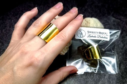 Golden color Ring cuff metal backing base #27298
