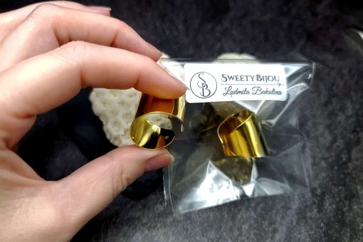 Golden color Ring cuff metal backing base #27300