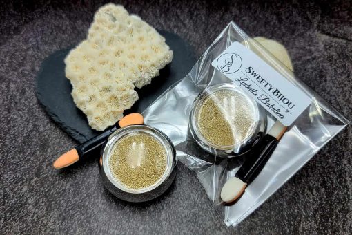 Solid golden powder with metal+chrome effect pigment #27342