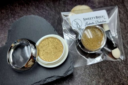 Solid golden powder with metal+chrome effect pigment #27343