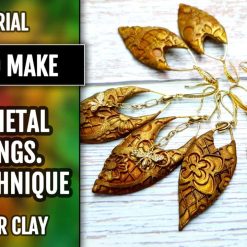 How to make faux metal earrings. New technique #168786
