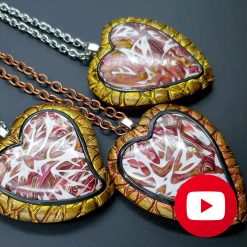 Polymer clay open locket pendant for photo #26637