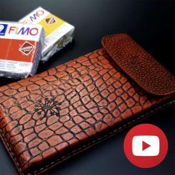 Brown phone case completely from polymer clay #26234