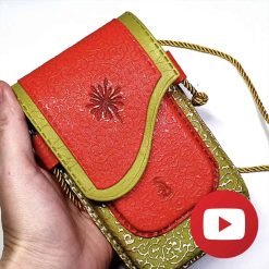 Polymer clay faux leather phone case-bag #26238