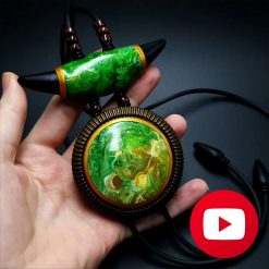 Long pendant with acrylic pouring veneers #26638