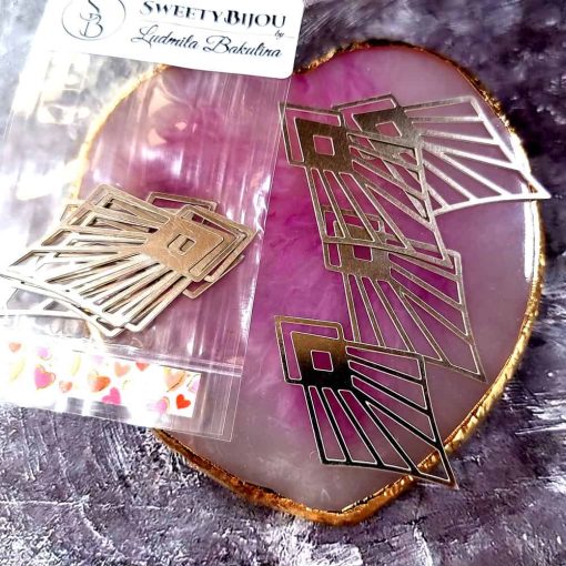 4 Stainless steel Charms "Rays of the Sun" #33958