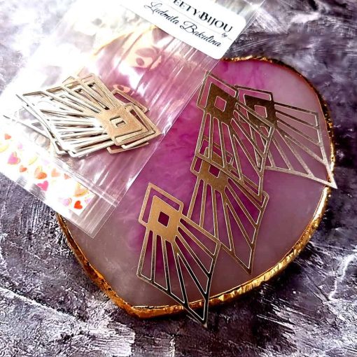 4 Stainless steel Charms "Rays of the Sun" #33961