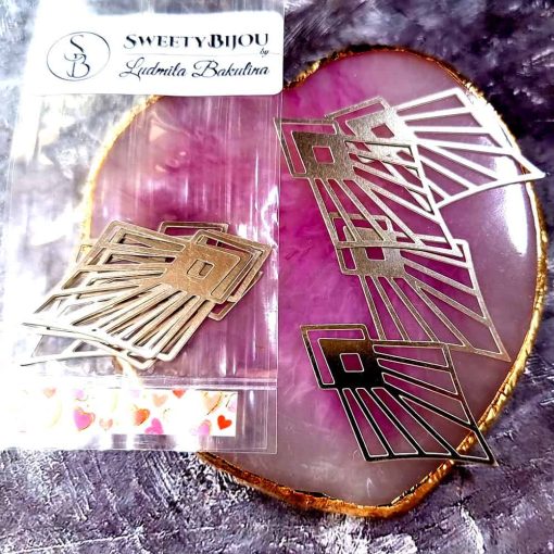 4 Stainless steel Charms "Rays of the Sun" #33963