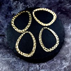 4 Matt Golden color Charms "Triangles" #34015