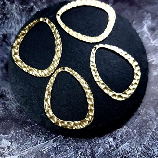 4 Matt Golden color Charms "Triangles" #34017