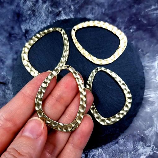 4 Matt Golden color Charms "Triangles" #34020