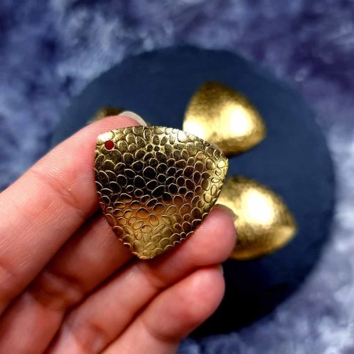 4 Textured Golden color Charms "Triangles" #34040