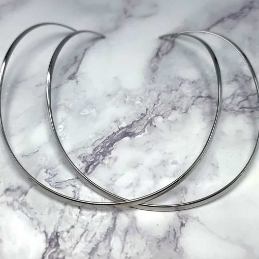 2 Silver color metal necklaces for Pendant #35245