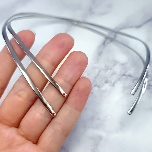 2 Silver color metal necklaces for Pendant #35254