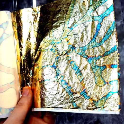 Pink-Golden Metal Leafs #34435