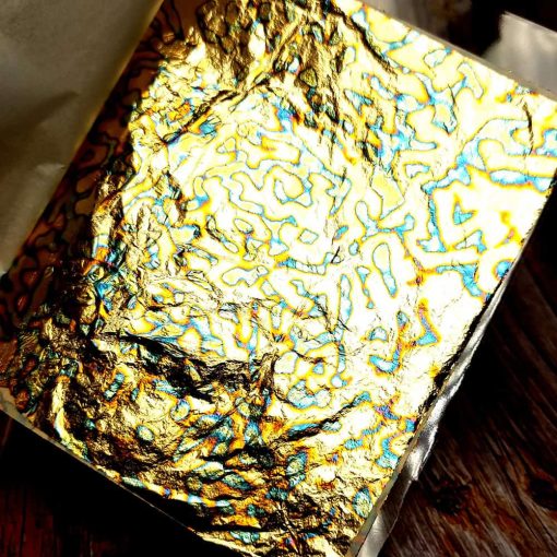 Green-Gold Dots Metal Leafs #34439