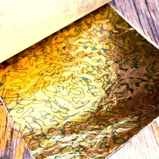 Green-Gold Dots Metal Leafs #34443