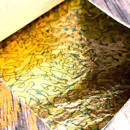 Green-Gold Dots Metal Leafs #34445