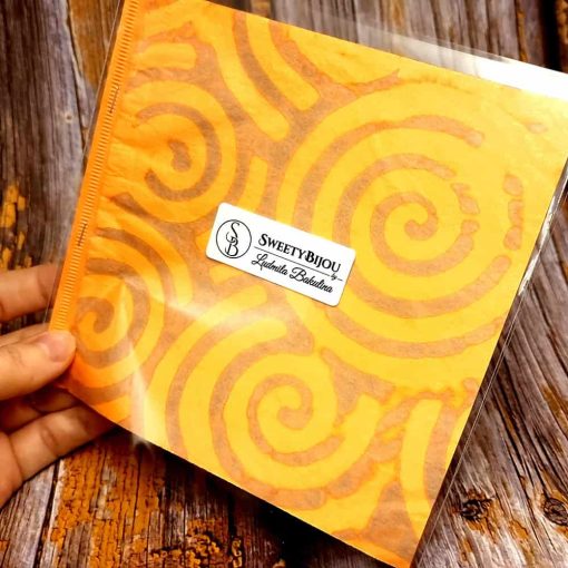 Blue-Gold Swirls Metal Leafs #34449