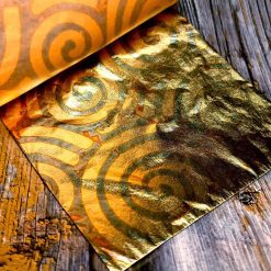 Blue-Gold Swirls Metal Leafs #34458