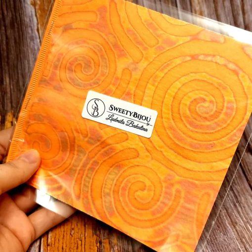 Pink-Copper Swirls Metal Leafs #34454