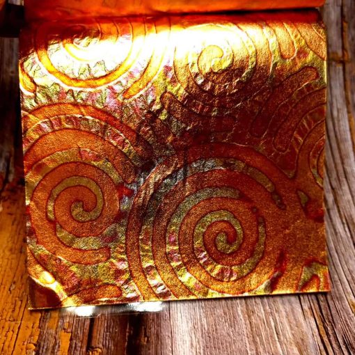 Pink-Copper Swirls Metal Leafs #34460