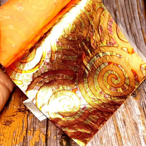 Pink-Copper Swirls Metal Leafs #34461