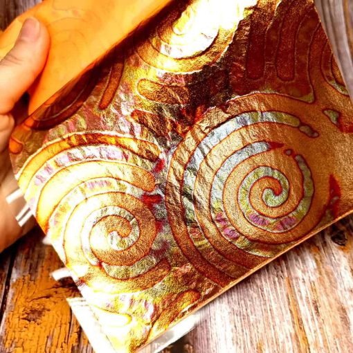 Pink-Copper Swirls Metal Leafs #34463