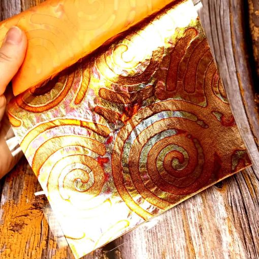 Pink-Copper Swirls Metal Leafs #34466