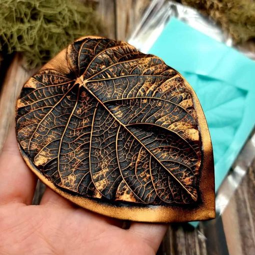 Morning Glory Leaf - Handmade texture-mold of real leaf #36023