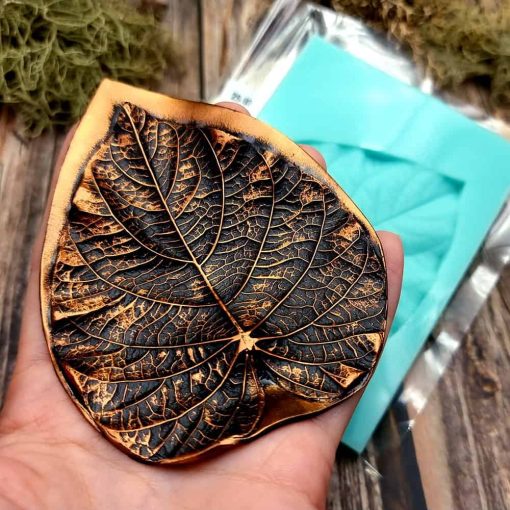 Morning Glory Leaf - Handmade texture-mold of real leaf #36034