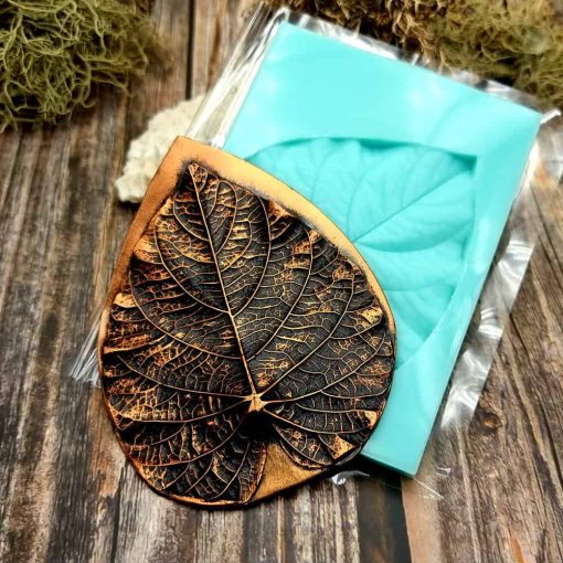 Morning Glory Leaf - Handmade texture-mold of real leaf #36055