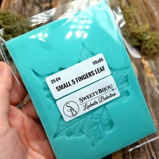 Handmade texture mold - Five fingers Leaf #35977