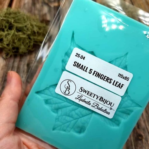 Handmade texture mold - Five fingers Leaf #35982