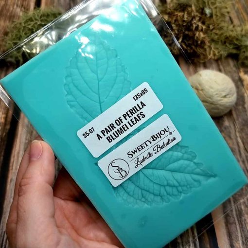 Perilla Blumei - Handmade texture-mold of real leaf #35997