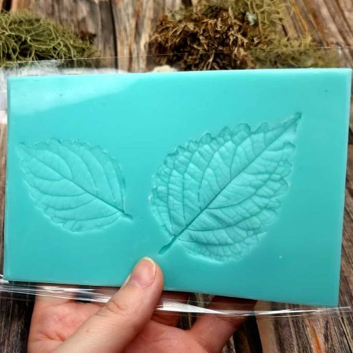 Perilla Blumei - Handmade texture-mold of real leaf #36006