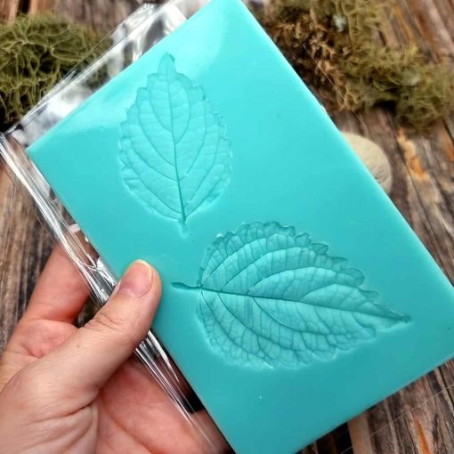 Perilla Blumei - Handmade texture-mold of real leaf #36015