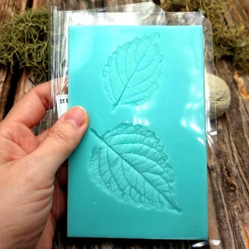 Perilla Blumei - Handmade texture-mold of real leaf #36028