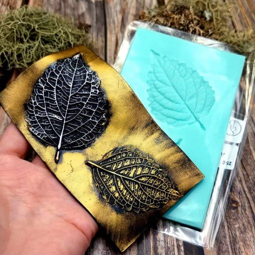Perilla Blumei - Handmade texture-mold of real leaf #36065