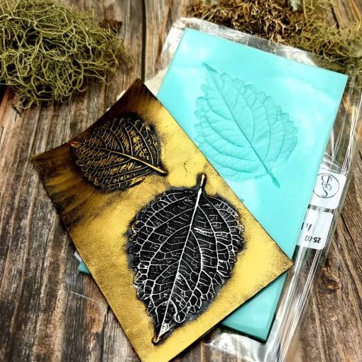 Perilla Blumei - Handmade texture-mold of real leaf #36072