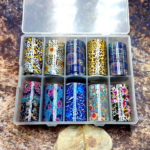 Set of 10pcs "Flowers Motives" #41675