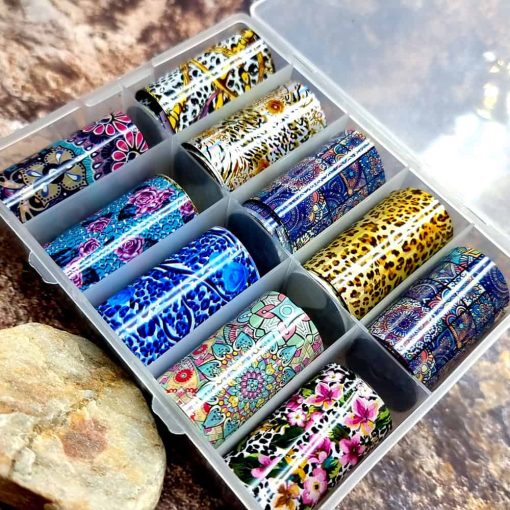 Set of 10pcs "Flowers Motives" #41690