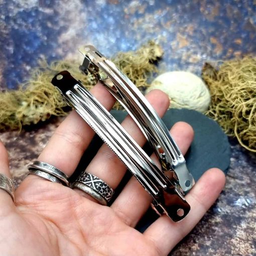 2pcs High quality of Hair Clip in silver color 10cm #41396