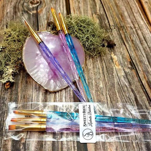 3 Square Flat Brushes for painting and polymer clay #41004