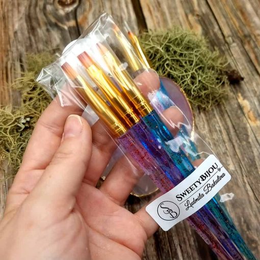 3 Square Flat Brushes for painting and polymer clay #41005