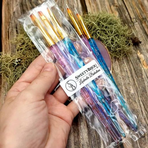 3 Square Flat Brushes for painting and polymer clay #41006